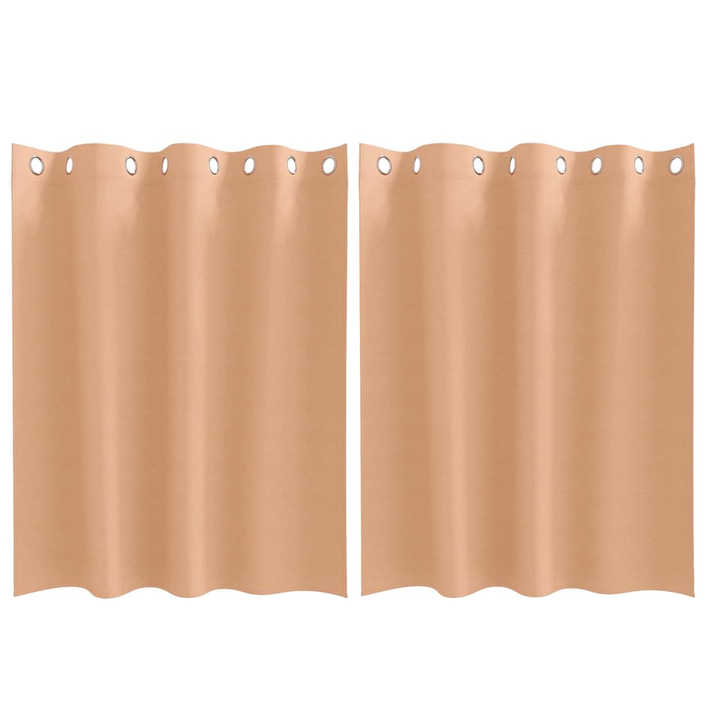Mørklægningsgardiner med ringe 2 pcs Lys Brun 140 x 140 cm