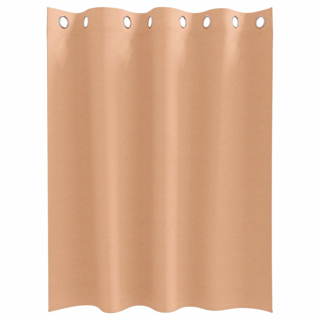 Mørklægningsgardiner med ringe 2 pcs Lys Brun 140 x 140 cm