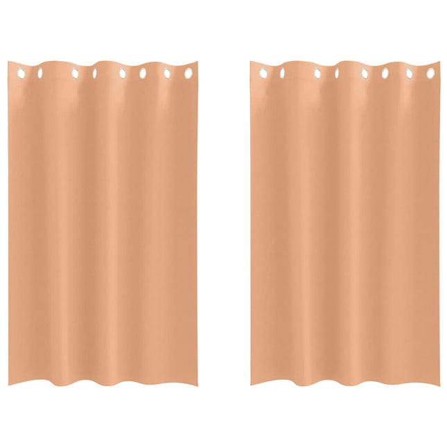 Mørklægningsgardiner med ringe 2 pcs Lys Brun 175 x 140 cm