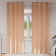Mørklægningsgardiner med ringe 2 pcs Lys Brun 225 x 140 cm