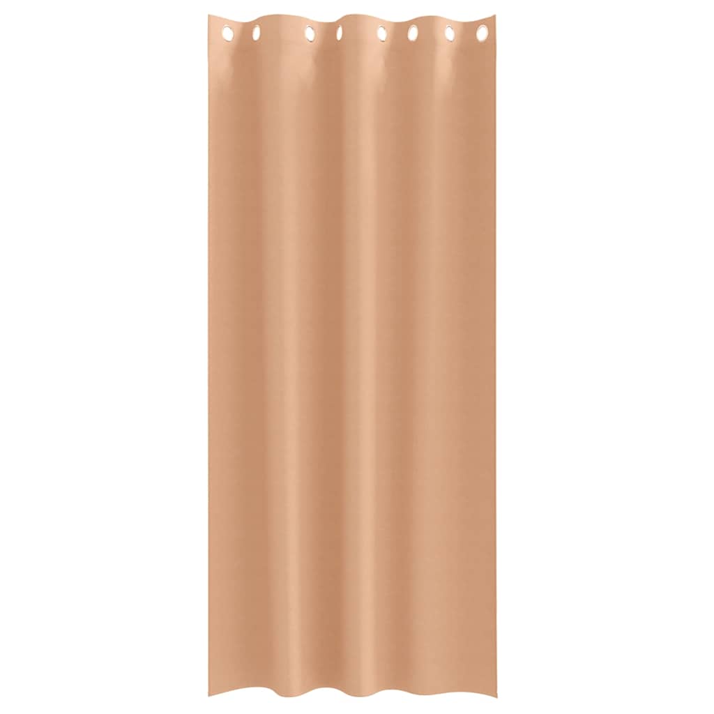 Mørklægningsgardiner med ringe 2 pcs Lys Brun 260 x 140 cm