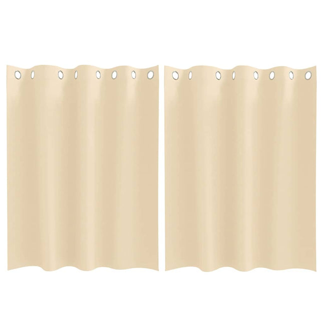 Mørklægningsgardiner med ringe 2 pcs Creme 140 x 140 cm