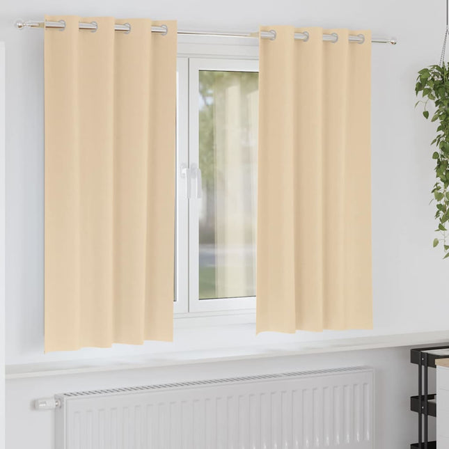 Mørklægningsgardiner med ringe 2 pcs Creme 175 x 140 cm