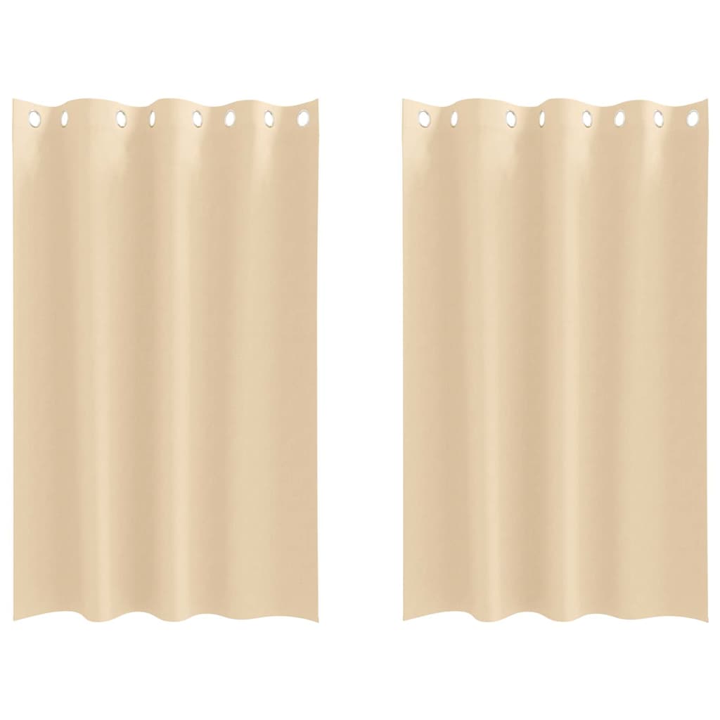 Mørklægningsgardiner med ringe 2 pcs Creme 175 x 140 cm