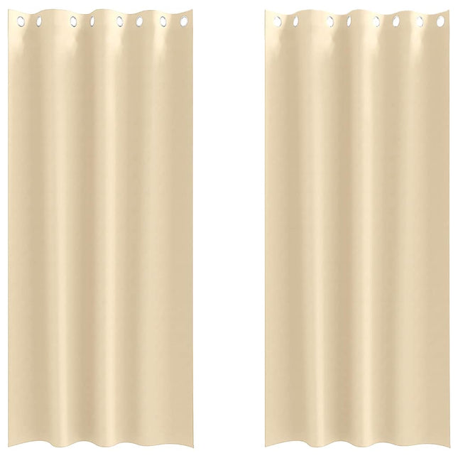 Mørklægningsgardiner med ringe 2 pcs Creme 225 x 140 cm