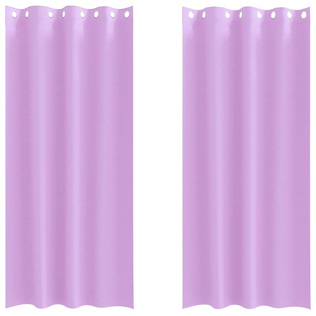 Mørklægningsgardiner med ringe 2 pcs Lilla 245 x 140 cm