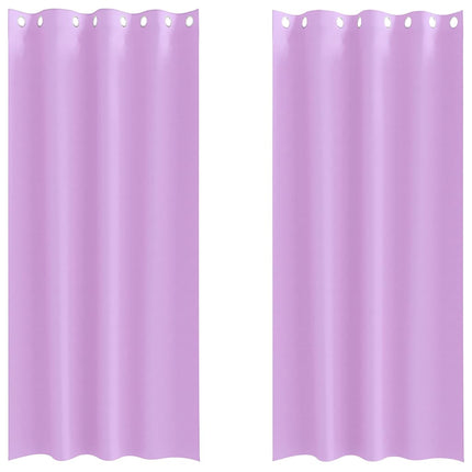Mørklægningsgardiner med ringe 2 stk. Lilla 245 x 140 cm