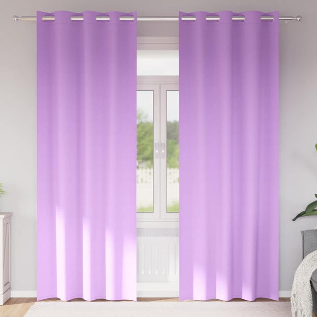 Mørklægningsgardiner med ringe 2 pcs Lilla 260 x 140 cm