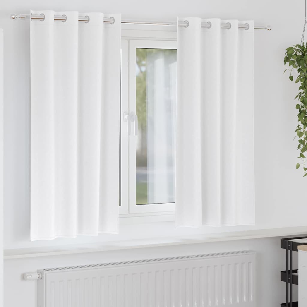 Mørklægningsgardiner med ringe 2 pcs Ren Hvid 175 x 140 cm