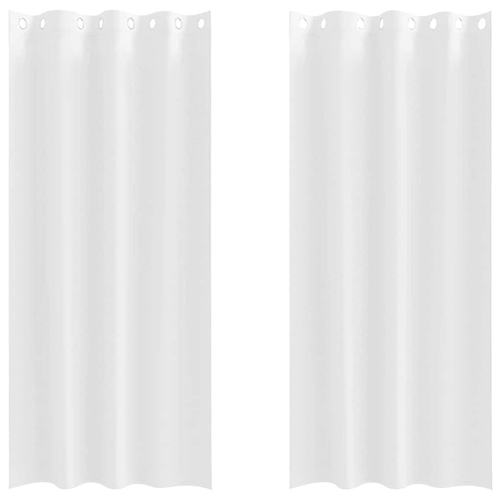 Mørklægningsgardiner med ringe 2 pcs Ren Hvid 225 x 140 cm