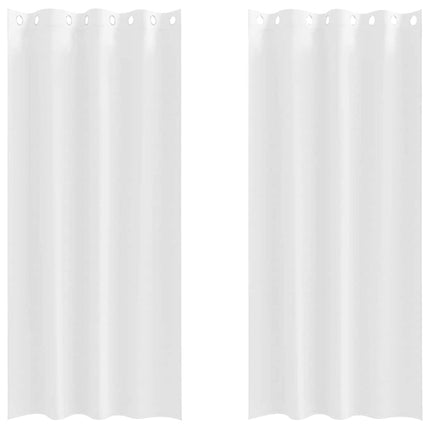 Mørklægningsgardiner med ringe 2 stk. Ren Hvid 245 x 140 cm