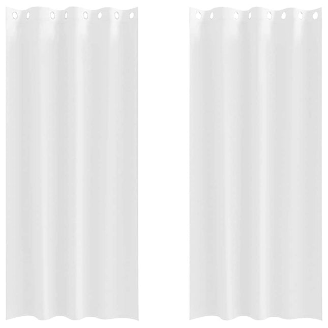 Mørklægningsgardiner med ringe 2 pcs Ren Hvid 260 x 140 cm