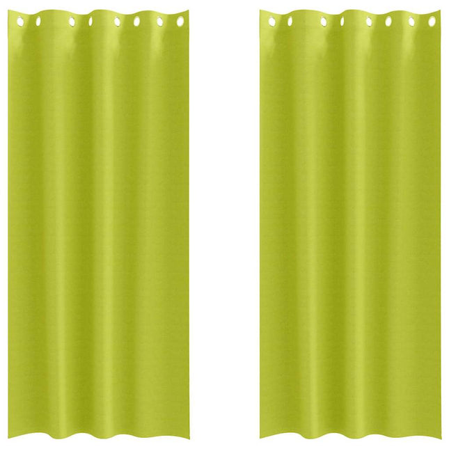 Mørklægningsgardiner med ringe 2 pcs Grøn 245 x 140 cm
