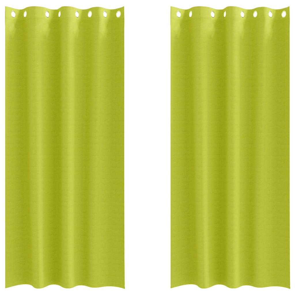 Mørklægningsgardiner med ringe 2 pcs Grøn 260 x 140 cm