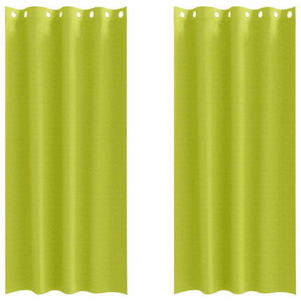 Mørklægningsgardiner med ringe 2 stk. Grøn 260 x 140 cm