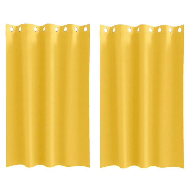 Mørklægningsgardiner med ringe 2 pcs Sennepsgul 175 x 140 cm