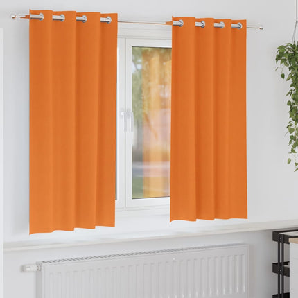 Mørklægningsgardiner med ringe 2 stk. Lys Orange 175 x 140 cm