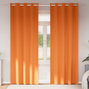 Mørklægningsgardiner med ringe 2 pcs Lys Orange 245 x 140 cm
