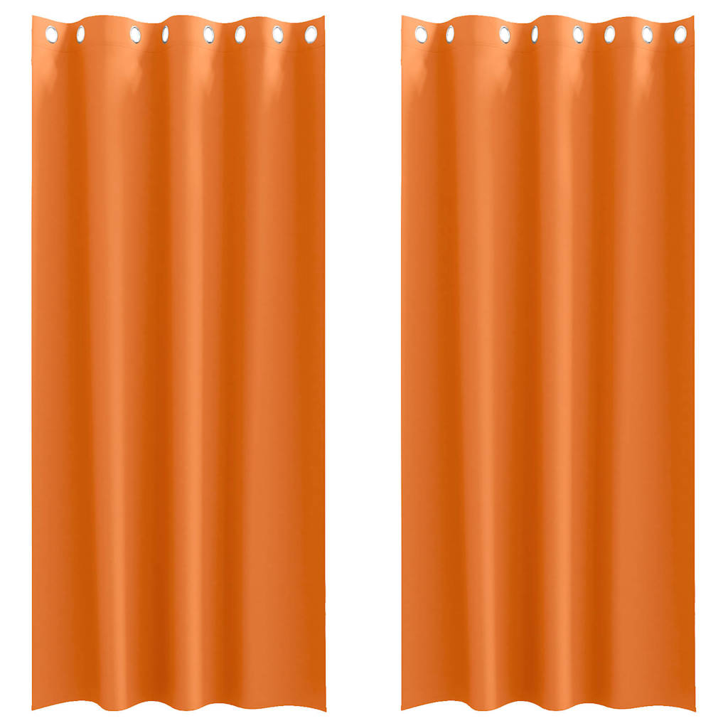Mørklægningsgardiner med ringe 2 pcs Lys Orange 245 x 140 cm