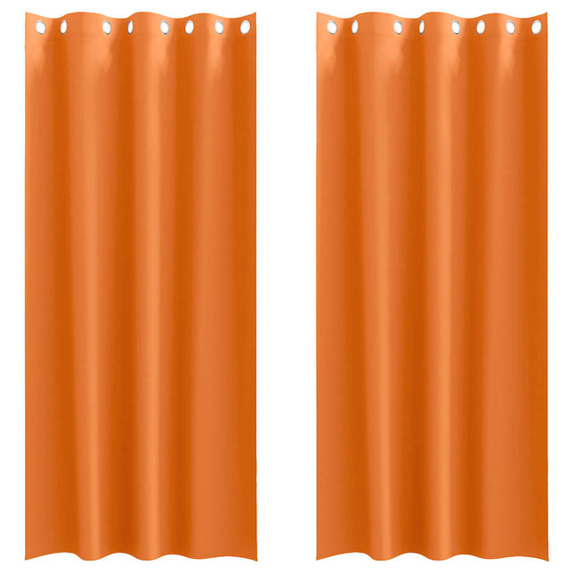 Mørklægningsgardiner med ringe 2 pcs Lys Orange 260 x 140 cm