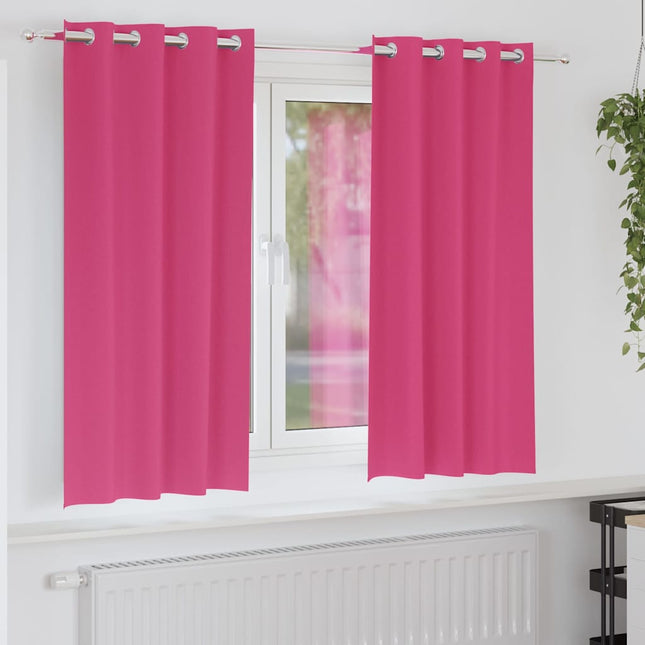 Mørklægningsgardiner med ringe 2 pcs Lys Pink 175 x 140 cm