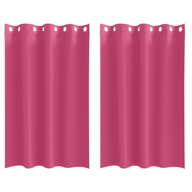 Mørklægningsgardiner med ringe 2 pcs Lys Pink 175 x 140 cm