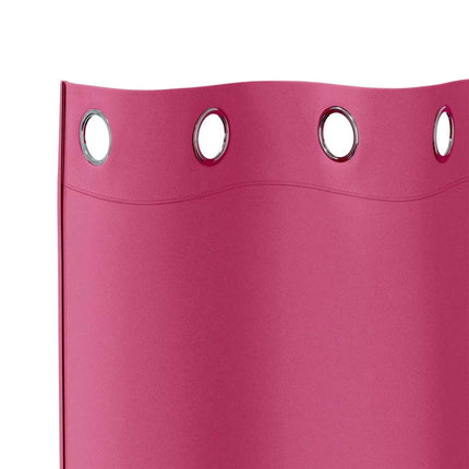 Mørklægningsgardiner med ringe 2 stk. Lys Pink 225 x 140 cm
