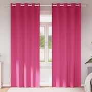 Mørklægningsgardiner med ringe 2 pcs Lys Pink 225 x 140 cm