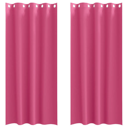 Mørklægningsgardiner med ringe 2 stk. Lys Pink 225 x 140 cm
