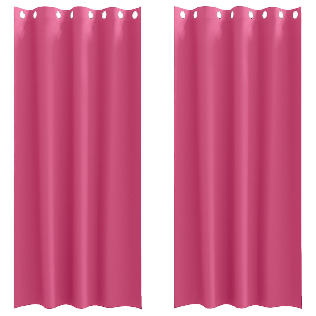 Mørklægningsgardiner med ringe 2 pcs Lys Pink 225 x 140 cm