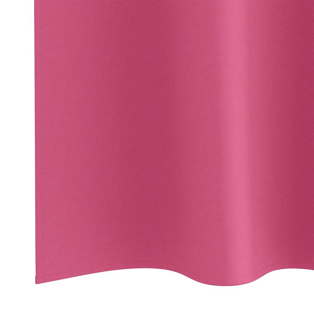 Mørklægningsgardiner med ringe 2 pcs Lys Pink 245 x 140 cm