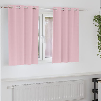 Mørklægningsgardiner med ringe 2 stk. Lyserød 140 x 140 cm