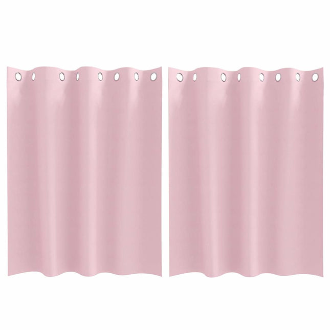 Mørklægningsgardiner med ringe 2 pcs Lyserød 140 x 140 cm