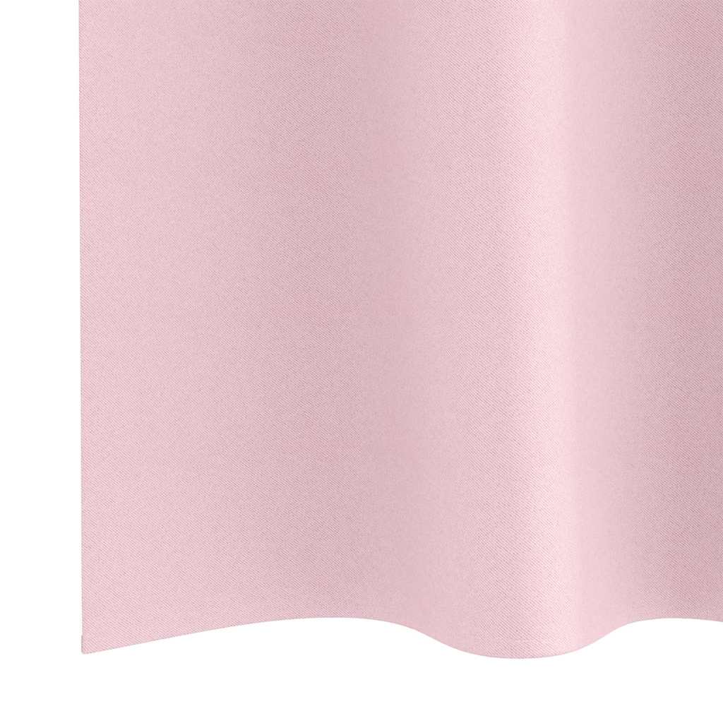 Mørklægningsgardiner med ringe 2 pcs Lyserød 175 x 140 cm