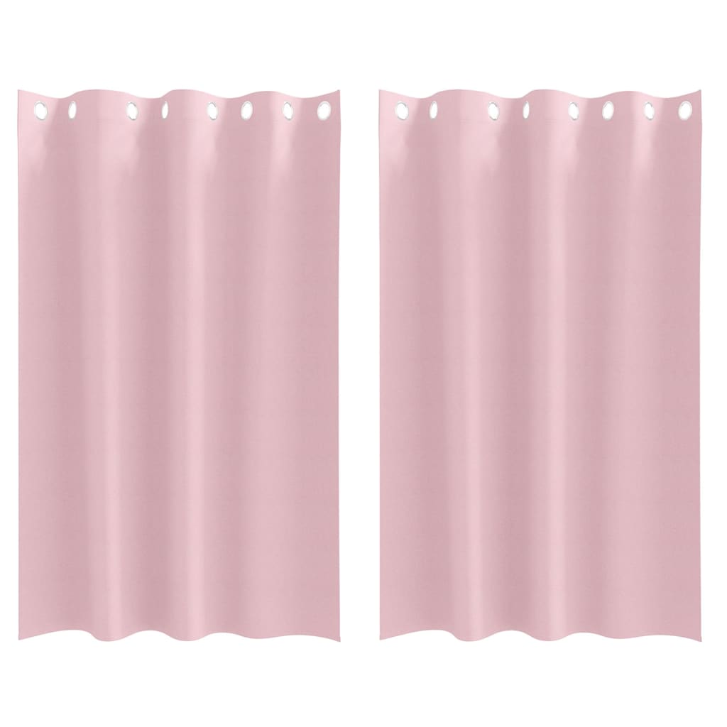 Mørklægningsgardiner med ringe 2 pcs Lyserød 175 x 140 cm