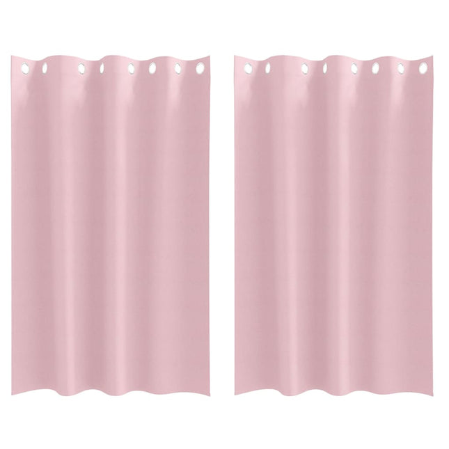 Mørklægningsgardiner med ringe 2 pcs Lyserød 175 x 140 cm