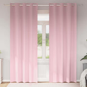 Mørklægningsgardiner med ringe 2 pcs Lyserød 245 x 140 cm
