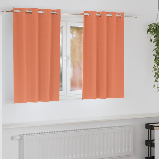 Mørklægningsgardiner med ringe 2 pcs Terrakotta 140 x 140 cm