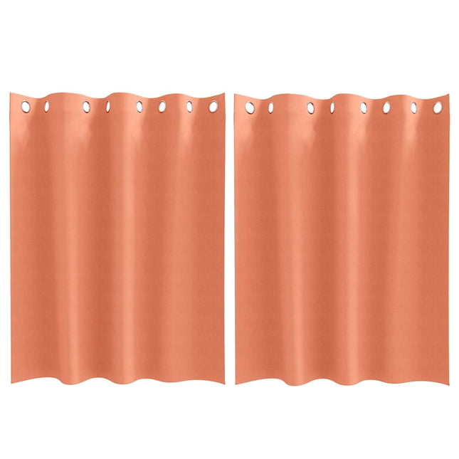 Mørklægningsgardiner med ringe 2 pcs Terrakotta 140 x 140 cm