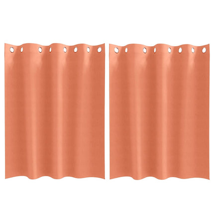 Mørklægningsgardiner med ringe 2 stk. Terrakotta 140 x 140 cm