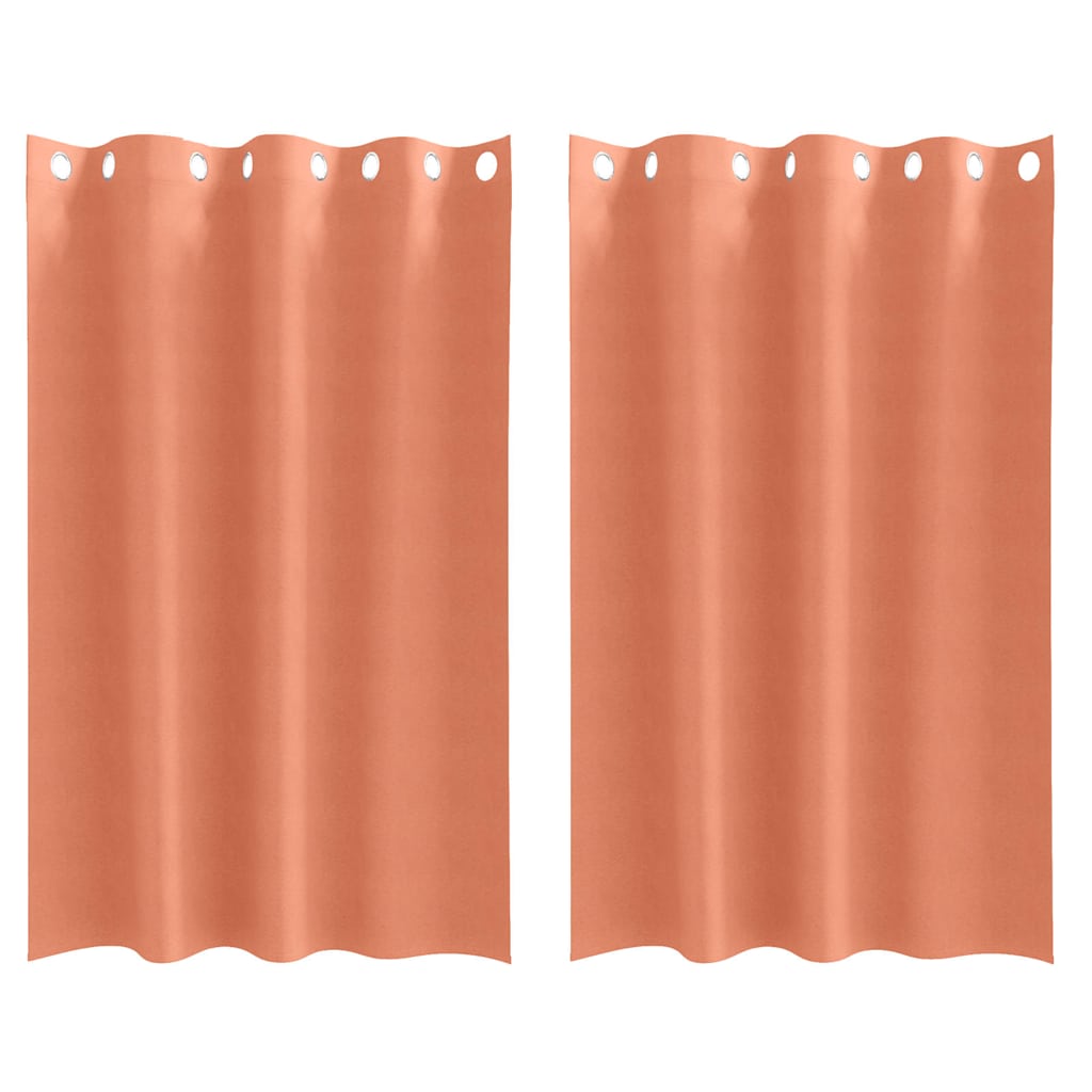 Mørklægningsgardiner med ringe 2 pcs Terrakotta 175 x 140 cm
