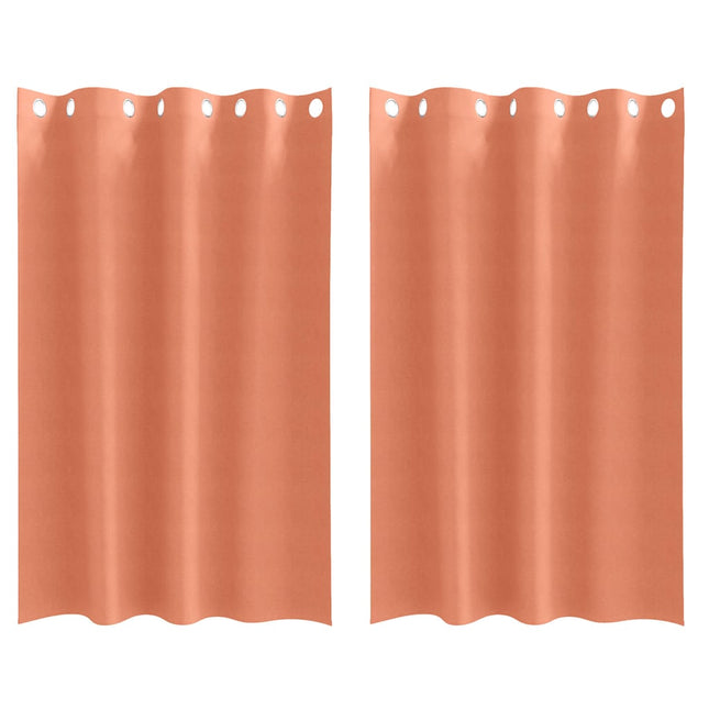 Mørklægningsgardiner med ringe 2 pcs Terrakotta 175 x 140 cm