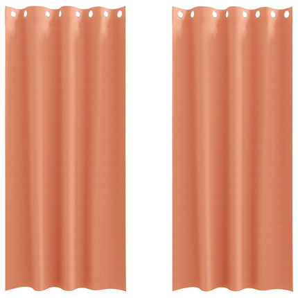 Mørklægningsgardiner med ringe 2 stk. Terrakotta 245 x 140 cm