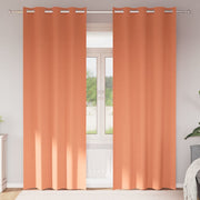 Mørklægningsgardiner med ringe 2 pcs Terrakotta 260 x 140 cm