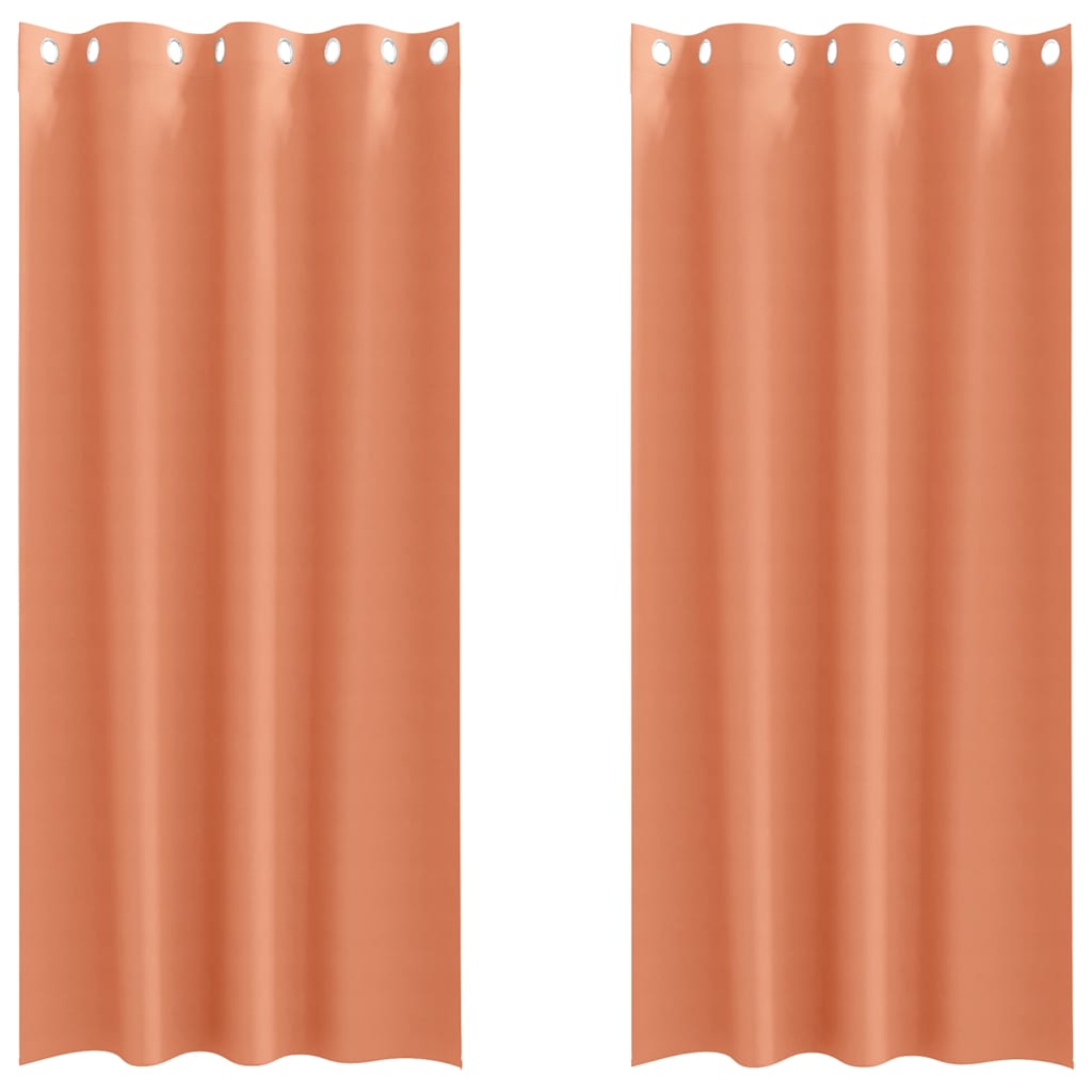 Mørklægningsgardiner med ringe 2 pcs Terrakotta 260 x 140 cm