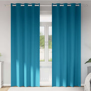 Mørklægningsgardiner med ringe 2 pcs Turkis 245 x 140 cm