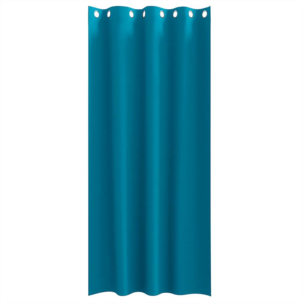 Mørklægningsgardiner med ringe 2 pcs Turkis 260 x 140 cm