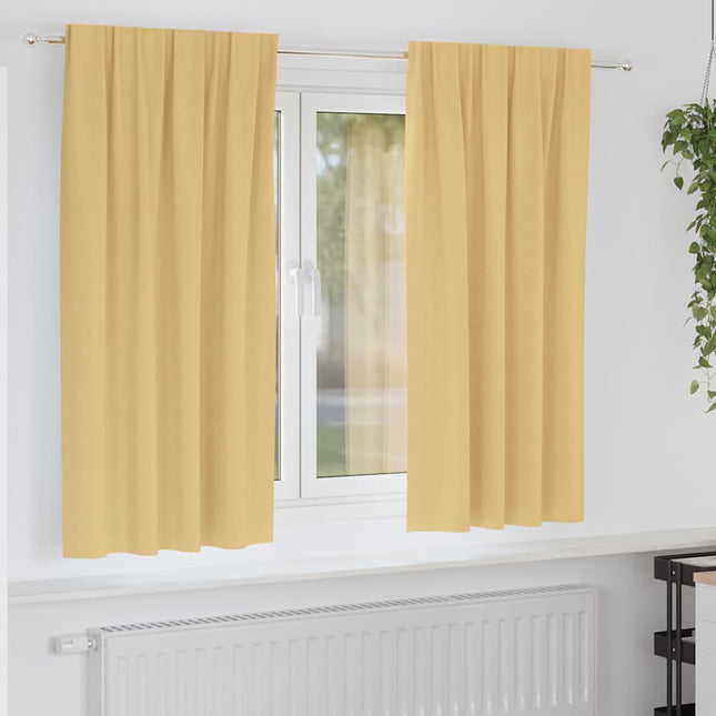 Mørklægningsgardiner med ringe 2 pcs Beige 175 x 140 cm