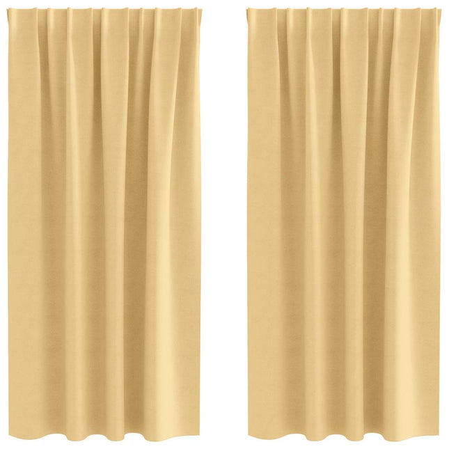 Mørklægningsgardiner med ringe 2 pcs Beige 175 x 140 cm