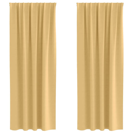 Mørklægningsgardiner med ringe 2 pcs Beige 260 x 140 cm